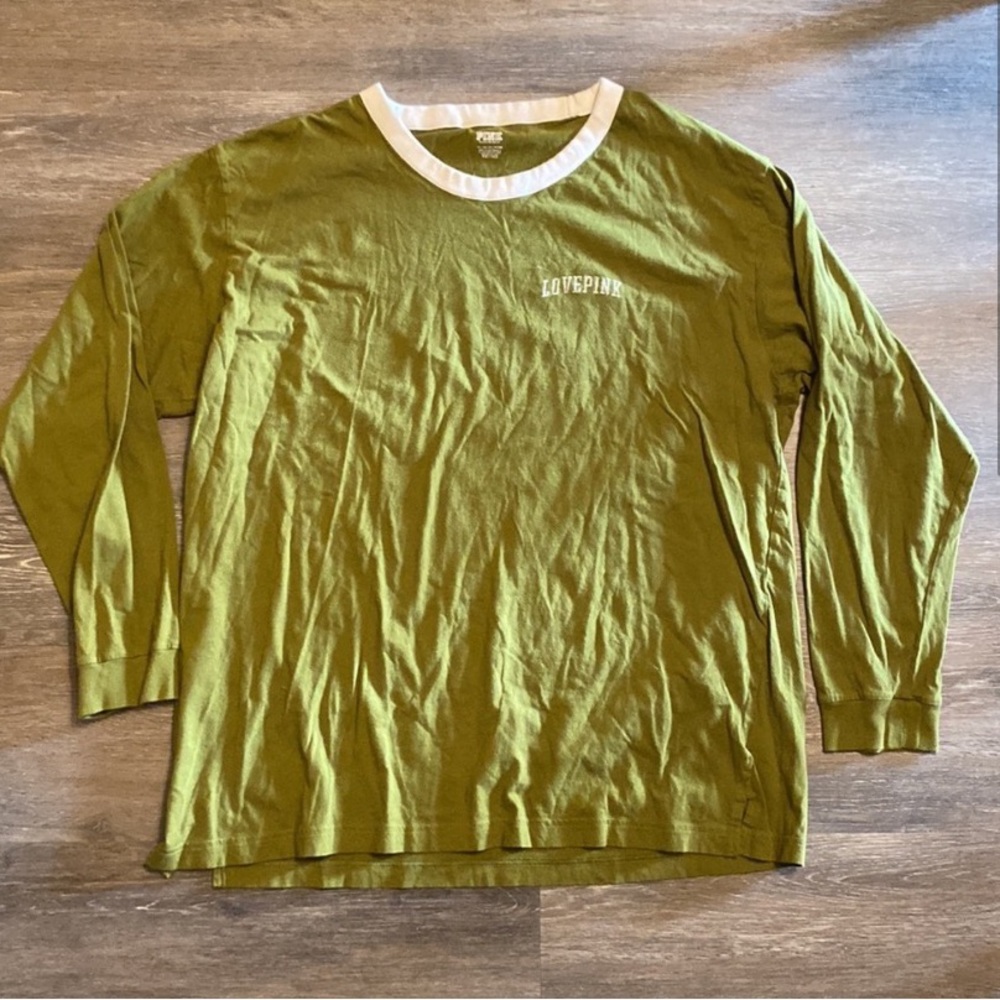 VS Pink Green Graphic Long Sleeve Ringer Tee
Size XXL